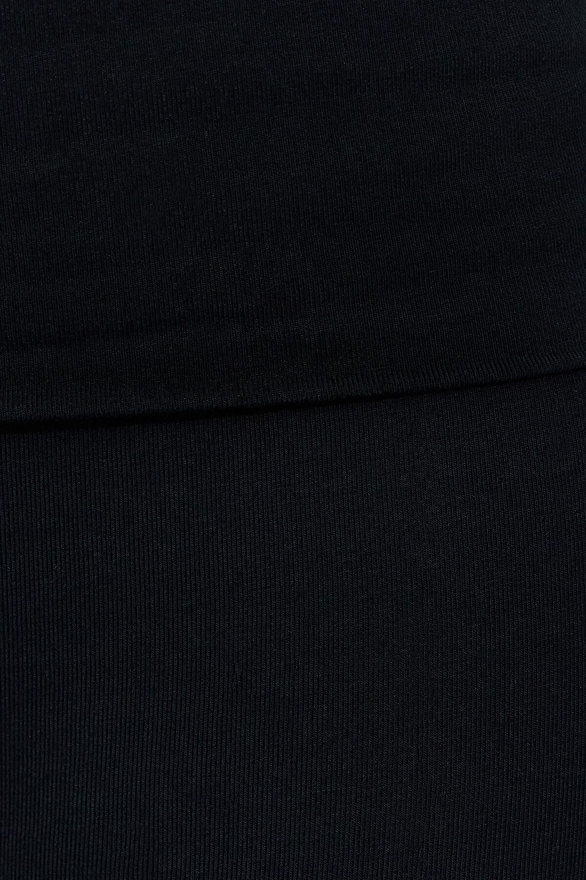 Soft Cotton Fold Over Flare Pants Black Garage Clothing Women