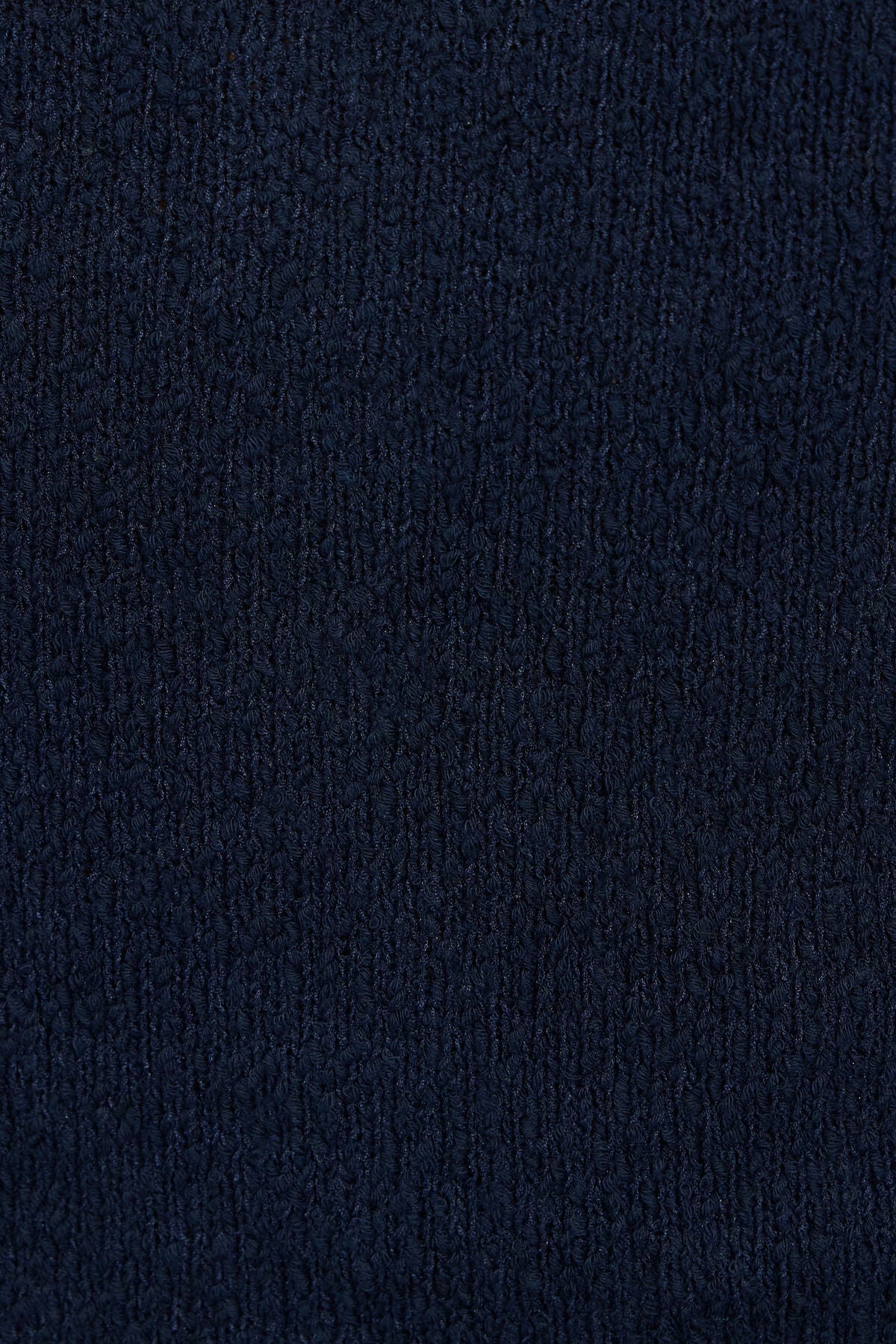 Bouclé Short Sleeve Polo Top Navy Garage Clothing Women