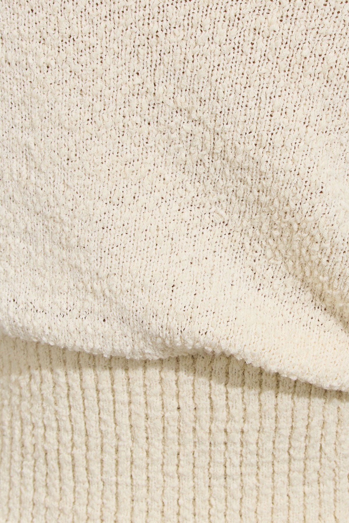 Bouclé Boat Neck Sweater Beige Garage Clothing Women