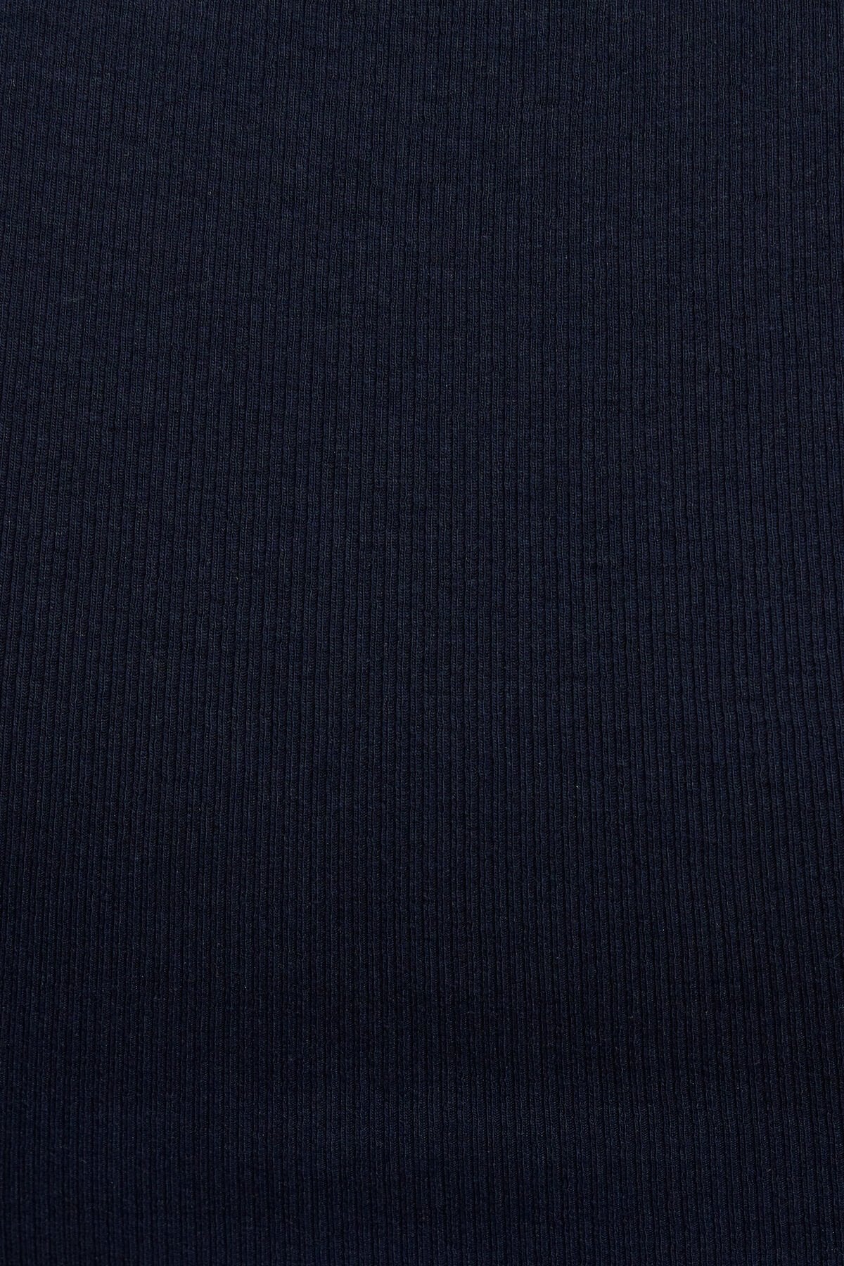 Scoop Neck Ribbed Tank Top Navy Garage Clothing Women