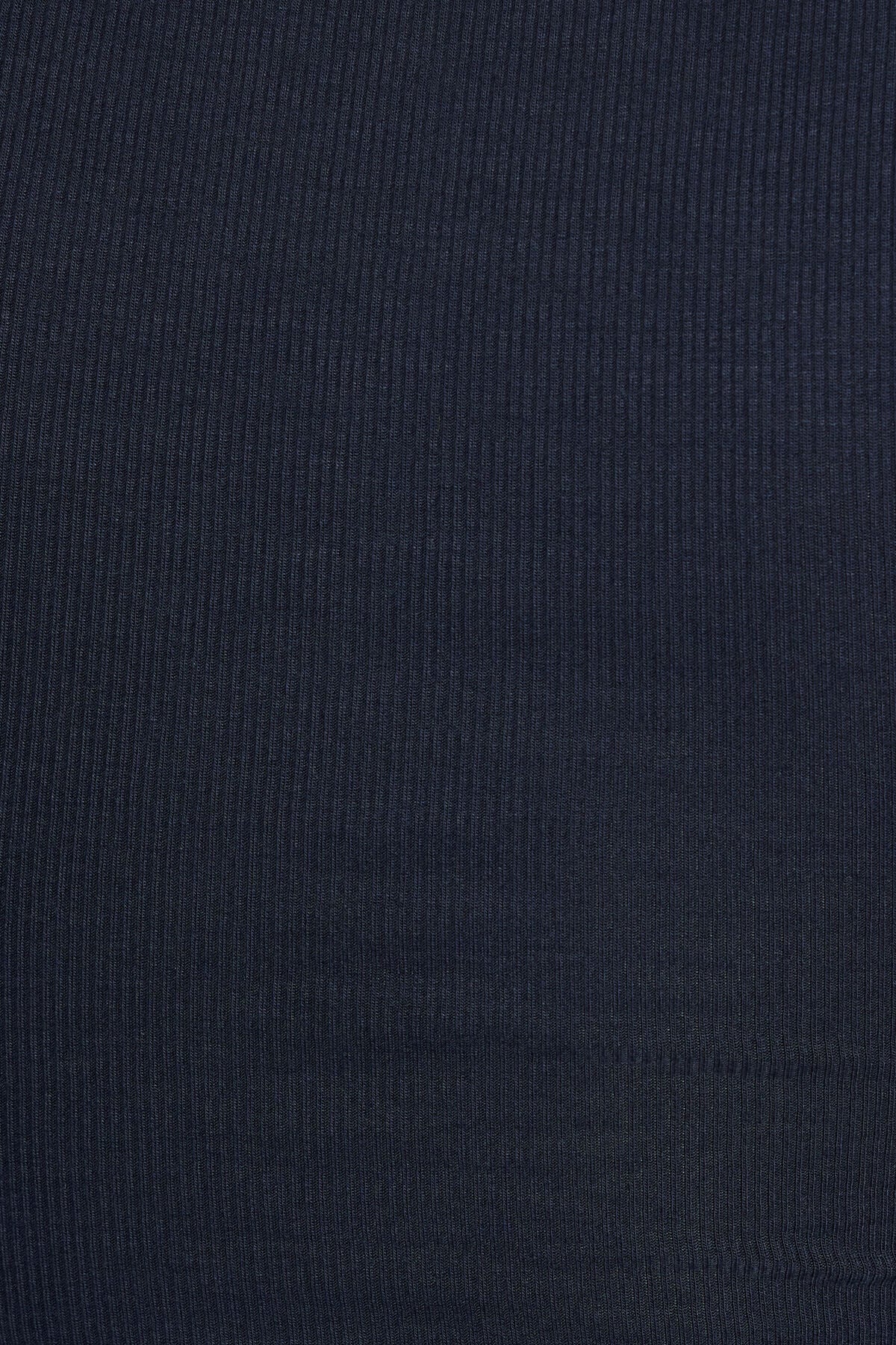 Rylee Ribbed Crewneck T Shirt Navy Garage Clothing Women
