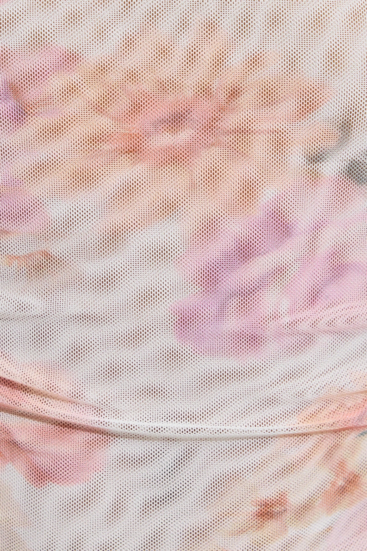 Plunge Ruched Mesh Top Pink Garage Clothing Women