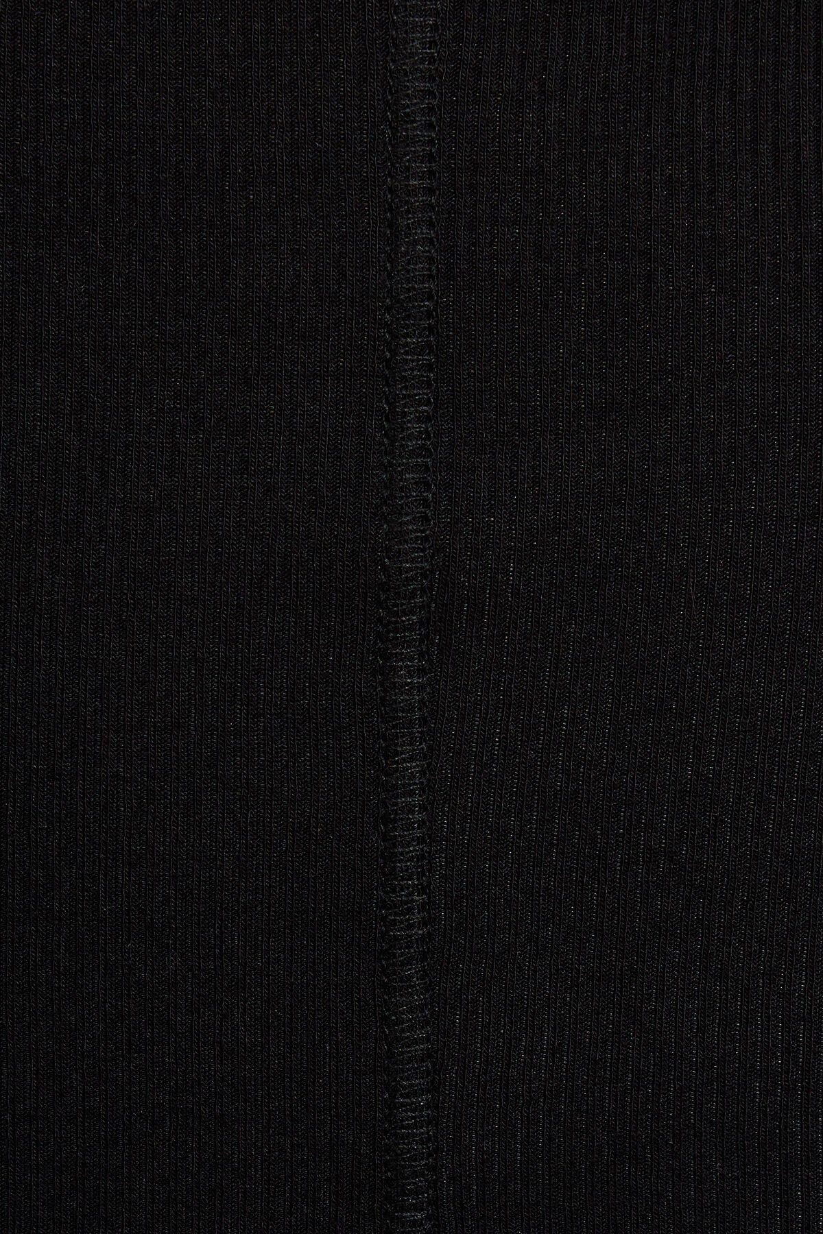 Ribbed Seamed Long Sleeve Crewneck Top Black Garage Clothing Women