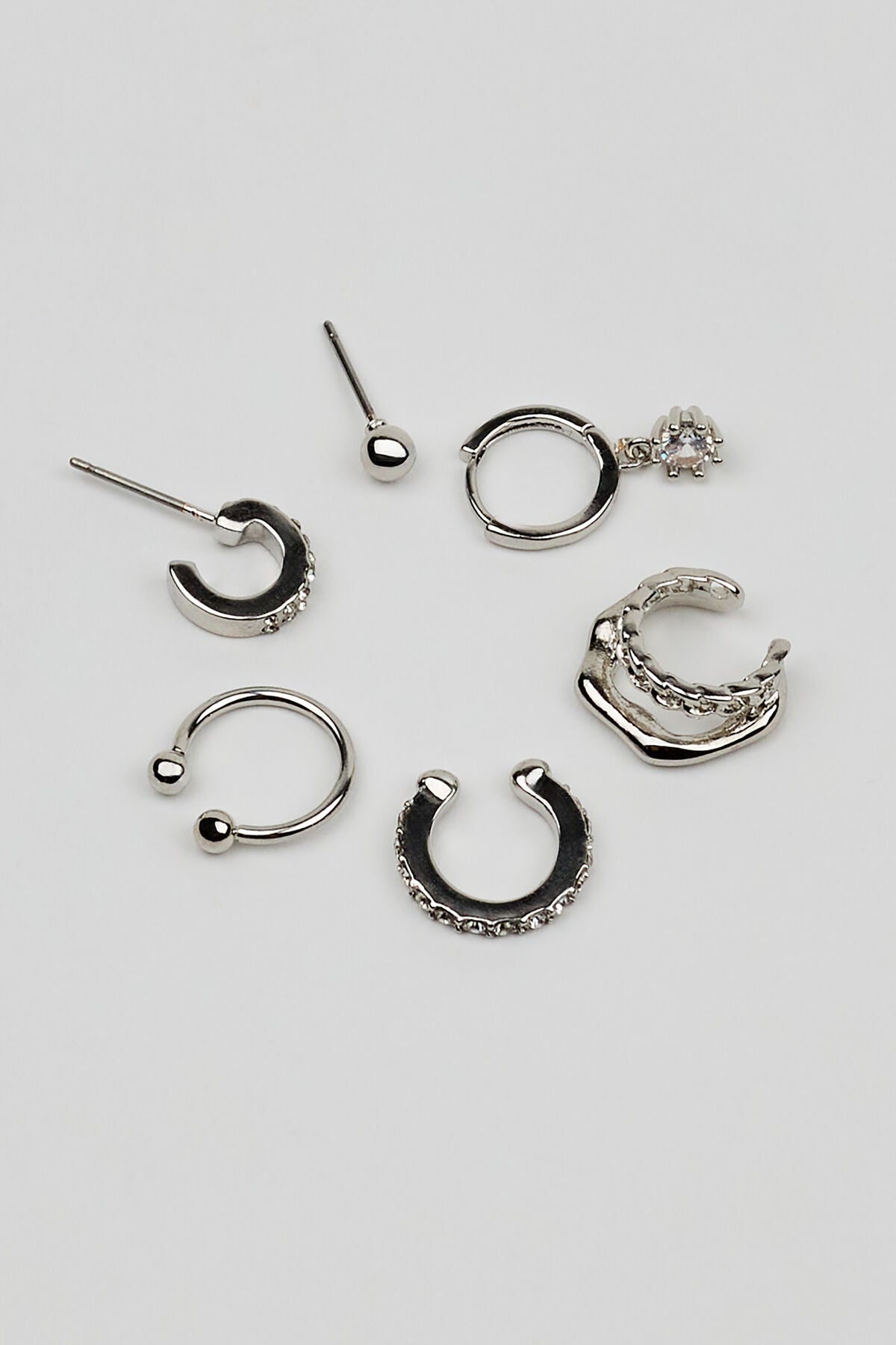 6 Pack Party Cluster Earrings Gray Garage Clothing Women