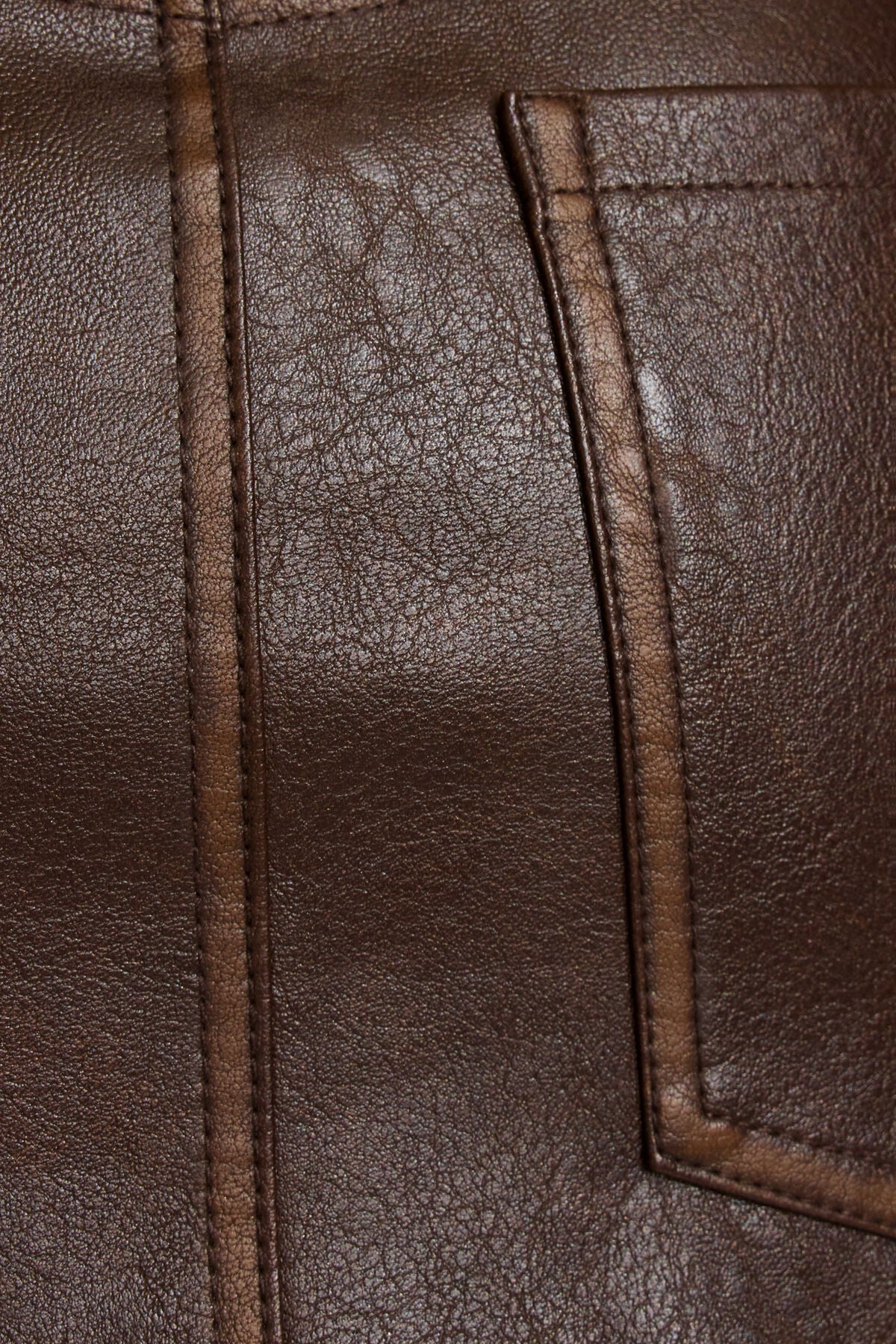 Faux Leather Micro Skort Brown Garage Clothing Women
