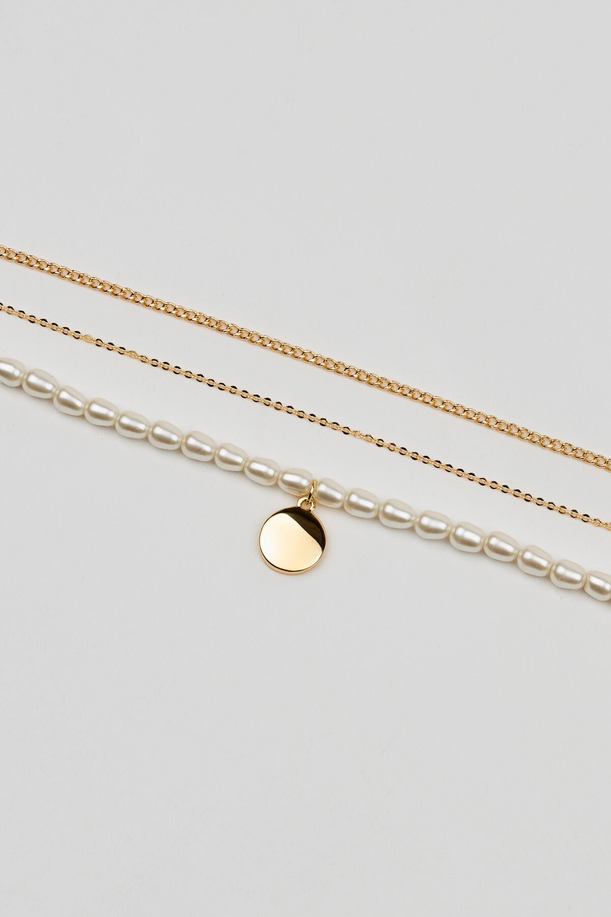 Set of 3 Pearl and Chain Necklaces WHITE Garage Clothing Women