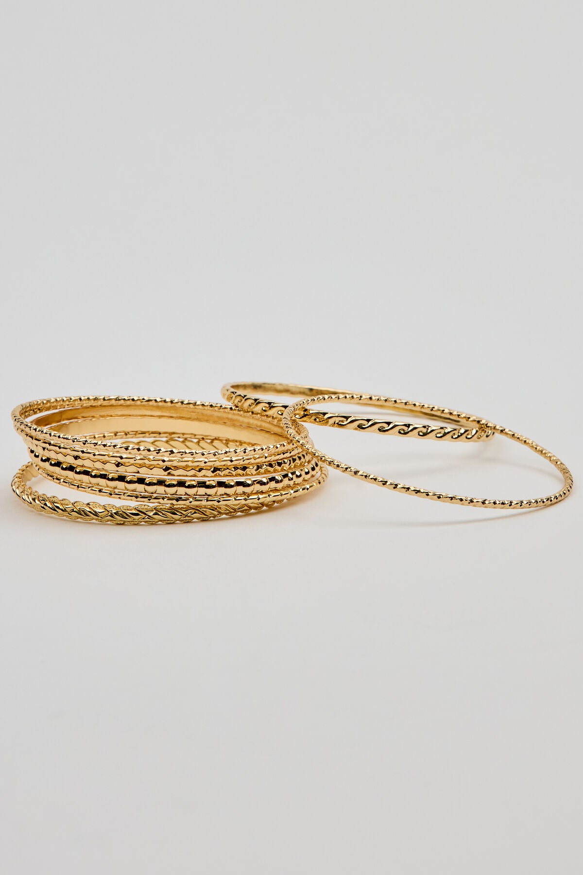 Set of 11 Textured Bangles Yellow Garage Clothing Women