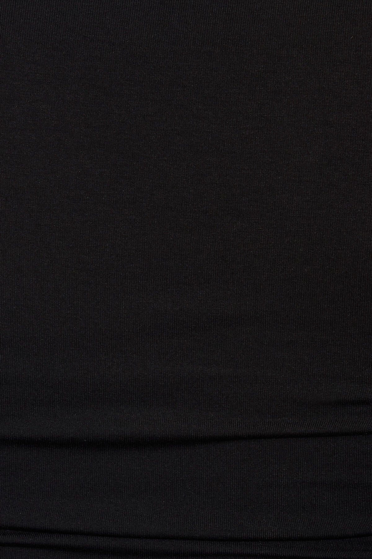 Smooth Open Neck Long Sleeve Tee Black Garage Clothing Women