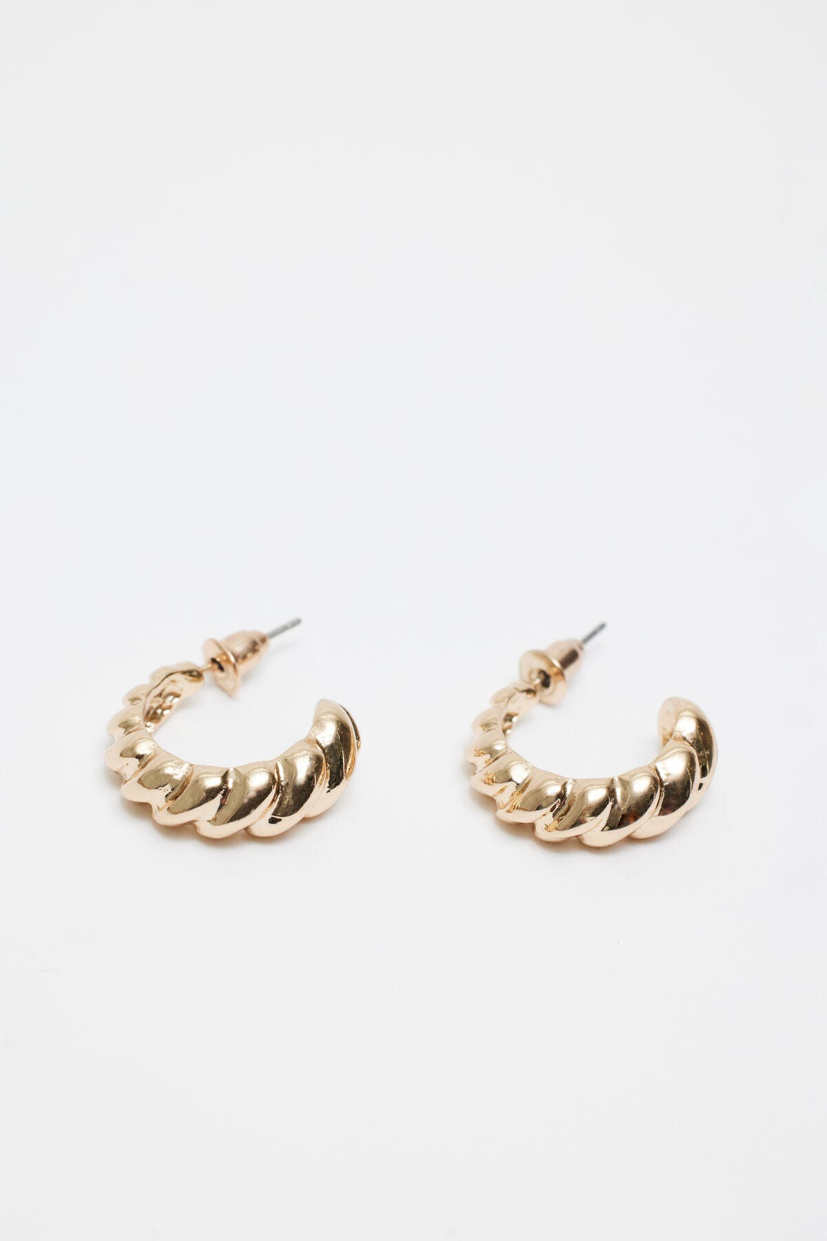 3 Pack Textured Hoop Earrings Yellow Garage Clothing Women