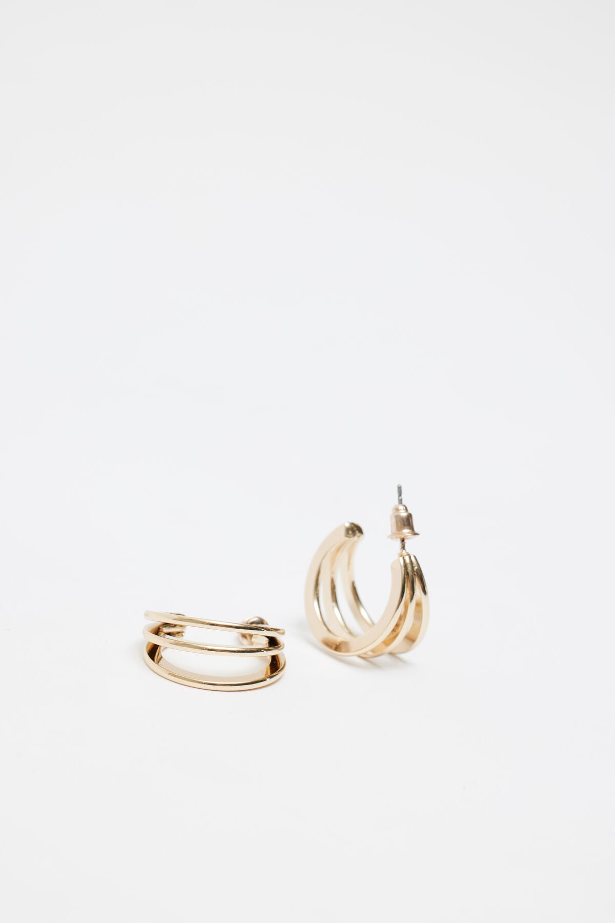 3 Pack Textured Hoop Earrings Yellow Garage Clothing Women