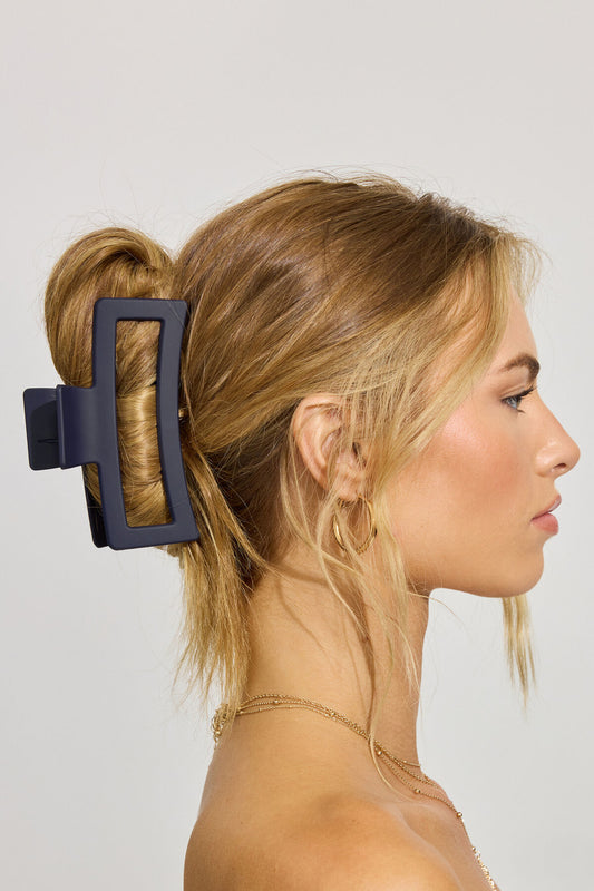Oversized Rectangle Claw Clip Navy Garage Clothing Women