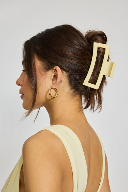 Oversized Rectangle Claw Clip Yellow Garage Clothing Women