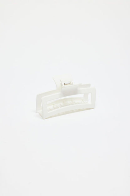 Oversized Rectangle Claw Clip White Garage Clothing Women