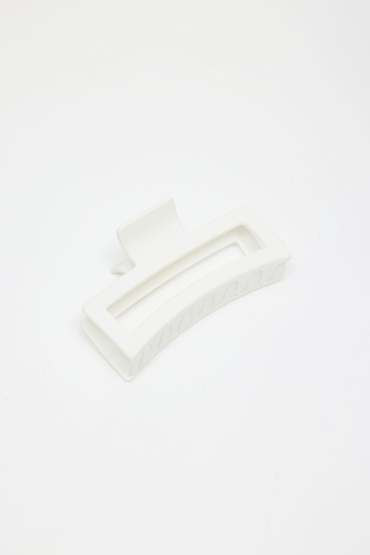 Oversized Rectangle Claw Clip White Garage Clothing Women