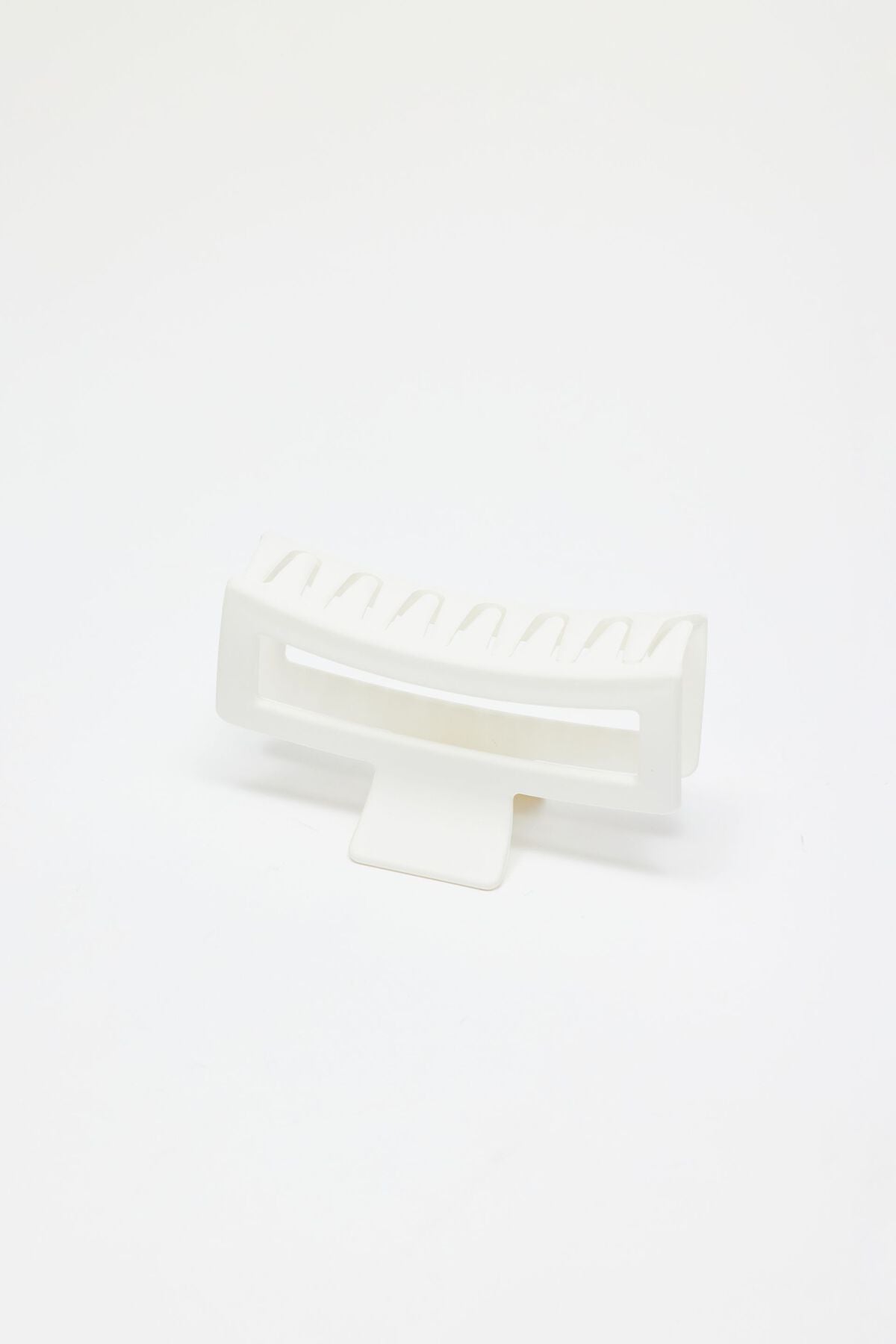 Oversized Rectangle Claw Clip White Garage Clothing Women
