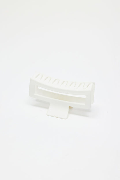Oversized Rectangle Claw Clip White Garage Clothing Women