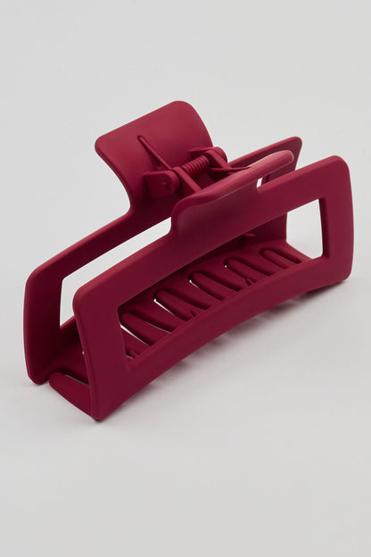 Oversized Rectangle Claw Clip Burgundy Garage Clothing Women