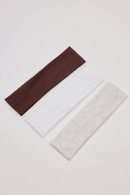 Set of 3 Stretchy Headbands Brown Garage Clothing Women