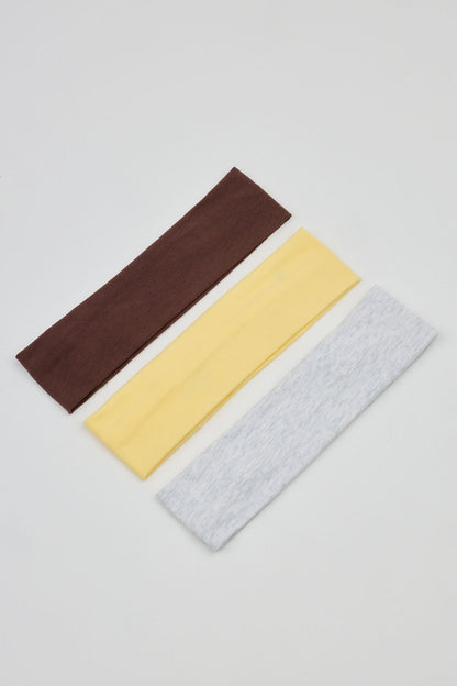 Set of 3 Stretchy Headbands Yellow Garage Clothing Women