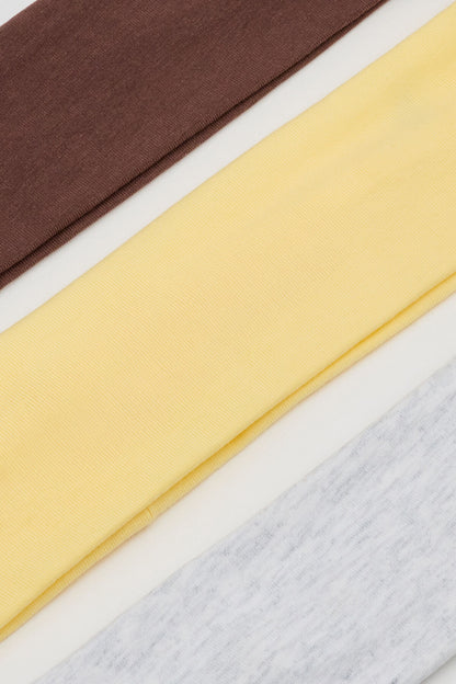 Set of 3 Stretchy Headbands Yellow Garage Clothing Women