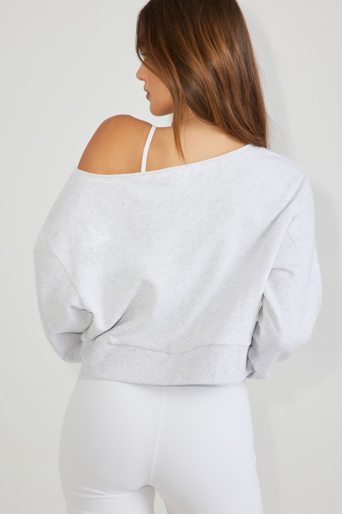 SoftTerry Off Shoulder Sweatshirt Gray Garage Clothing Women