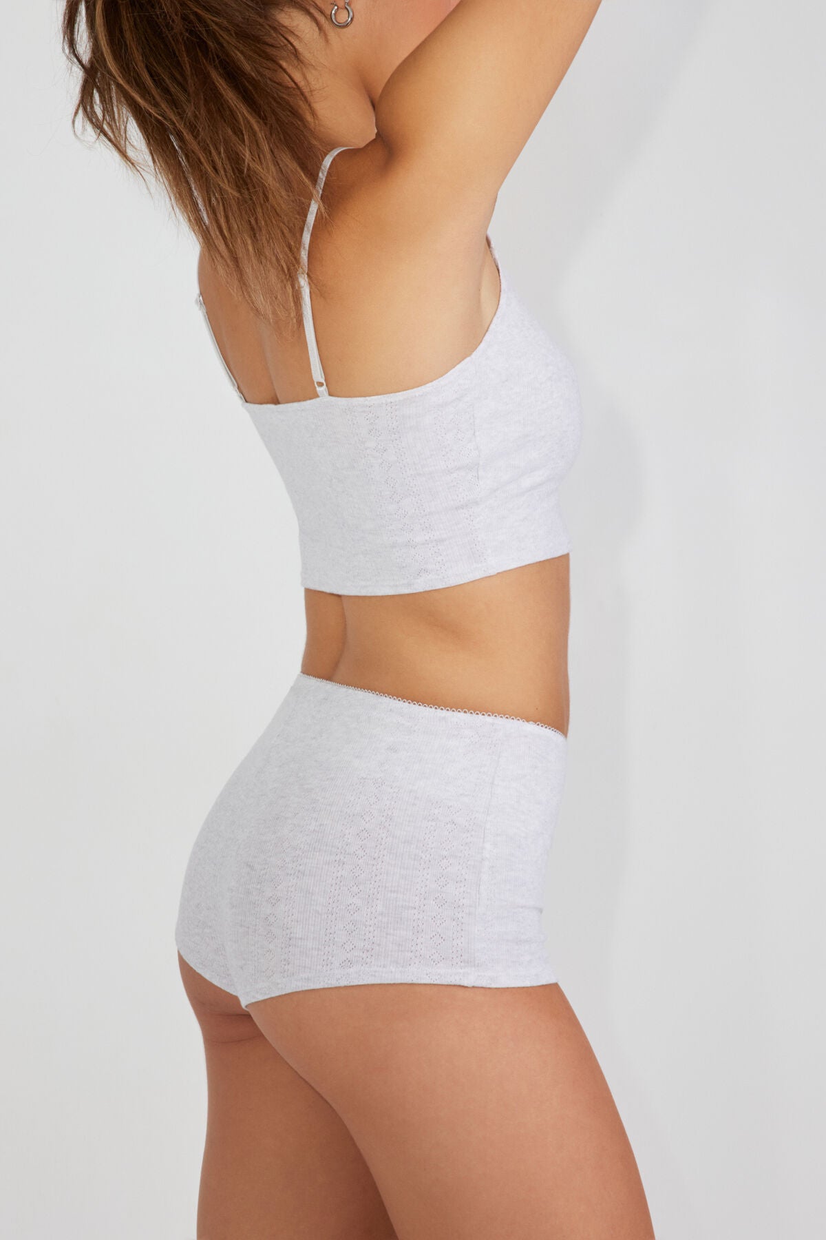 Tiny Pointelle Short Gray Garage Clothing Women