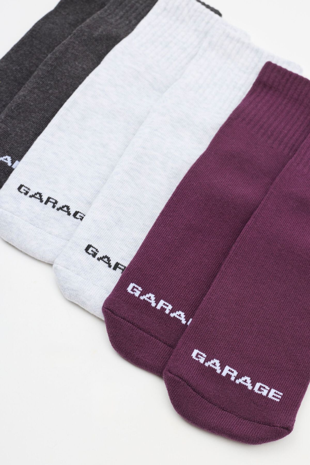3 Pack Shorty Socks Purple Garage Clothing Women