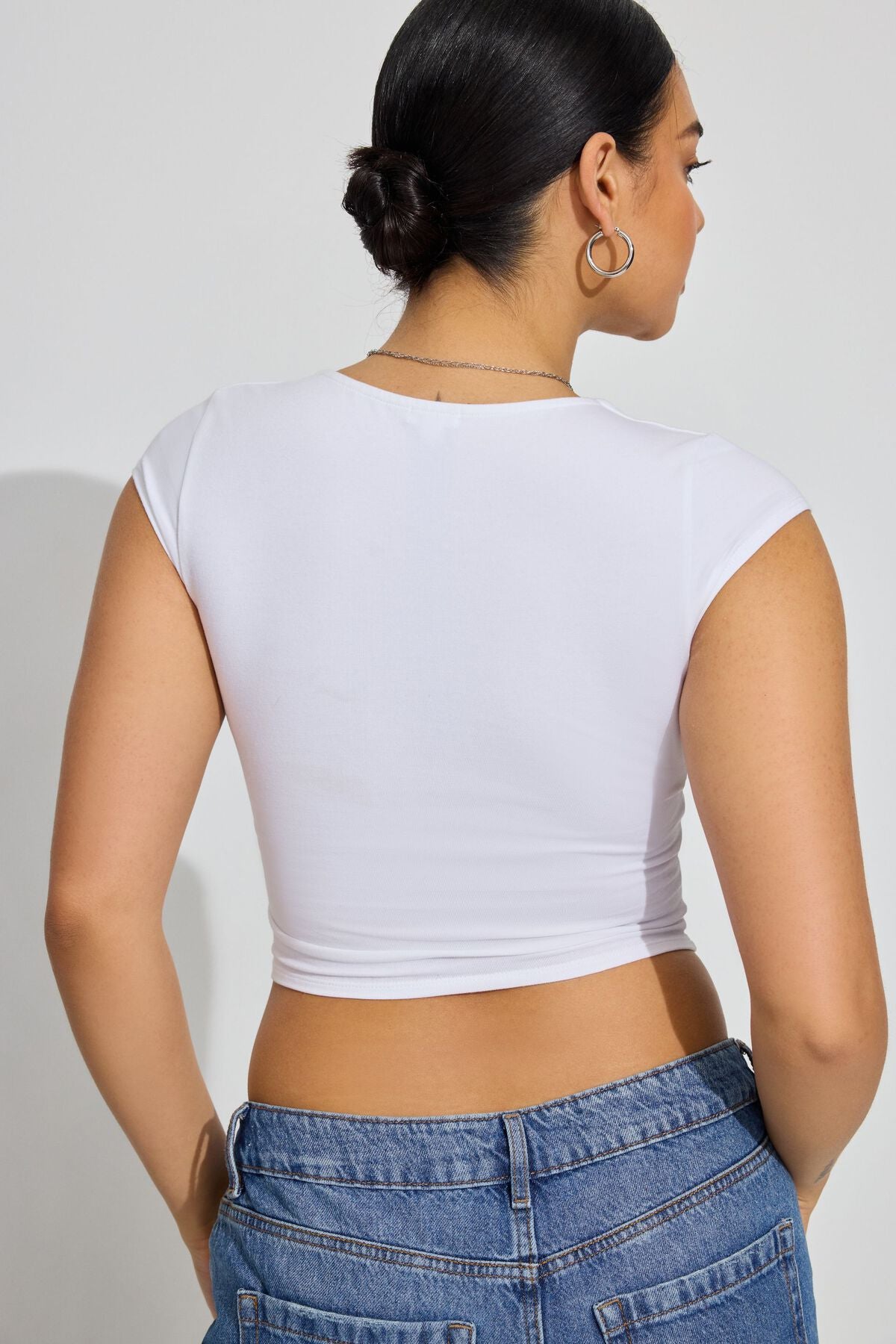 Portia Square Neckline Tee White Garage Clothing Women