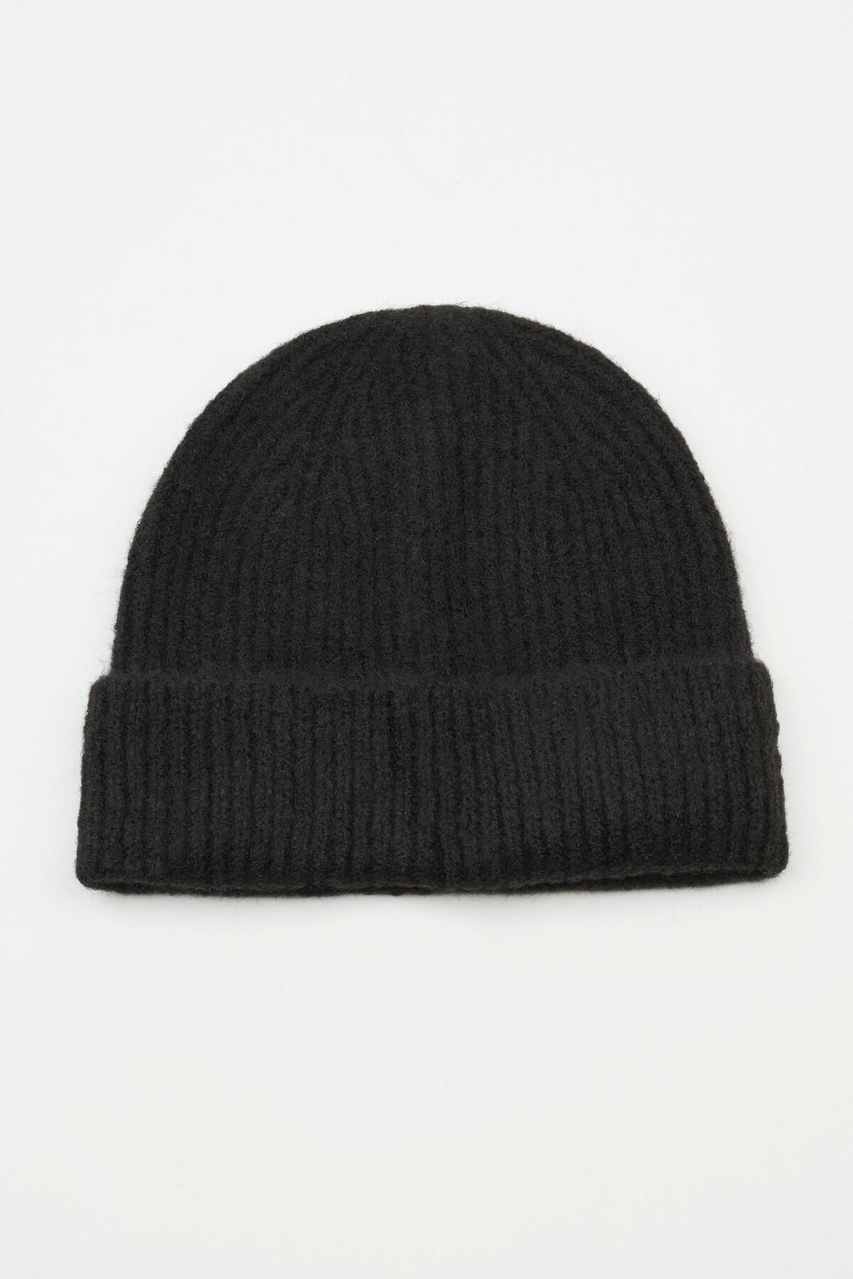 Ribbed Knit Basic Tuque Black Garage Clothing Women