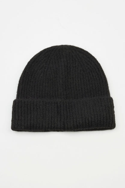 Ribbed Knit Basic Tuque Black Garage Clothing Women