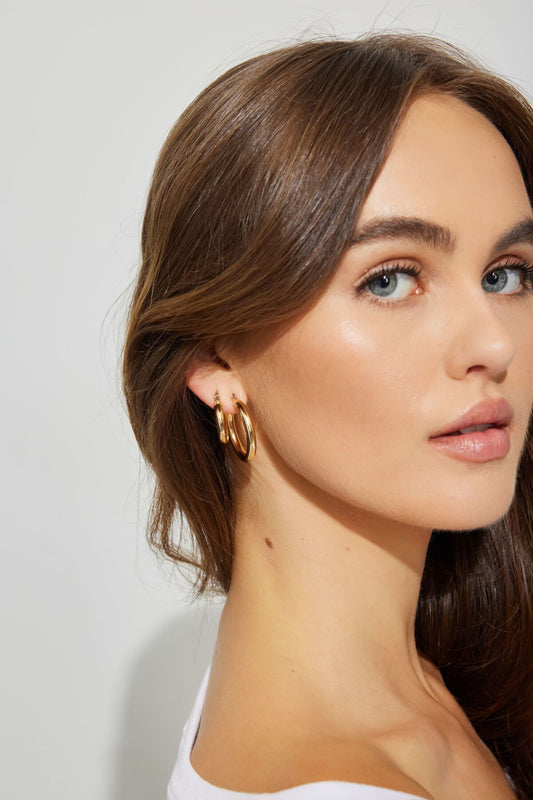 3 Pack Hoop Earrings Yellow Garage Clothing Women