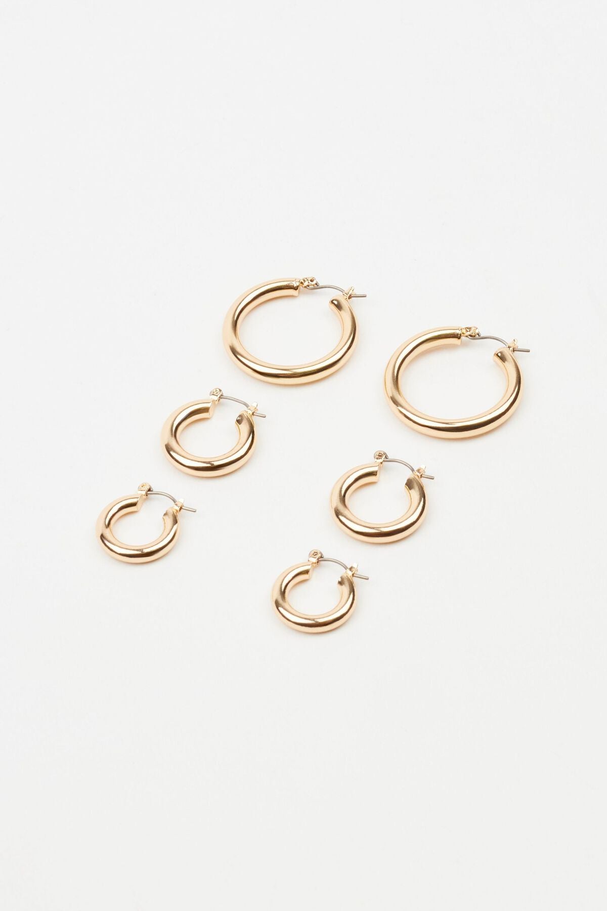3 Pack Hoop Earrings Yellow Garage Clothing Women