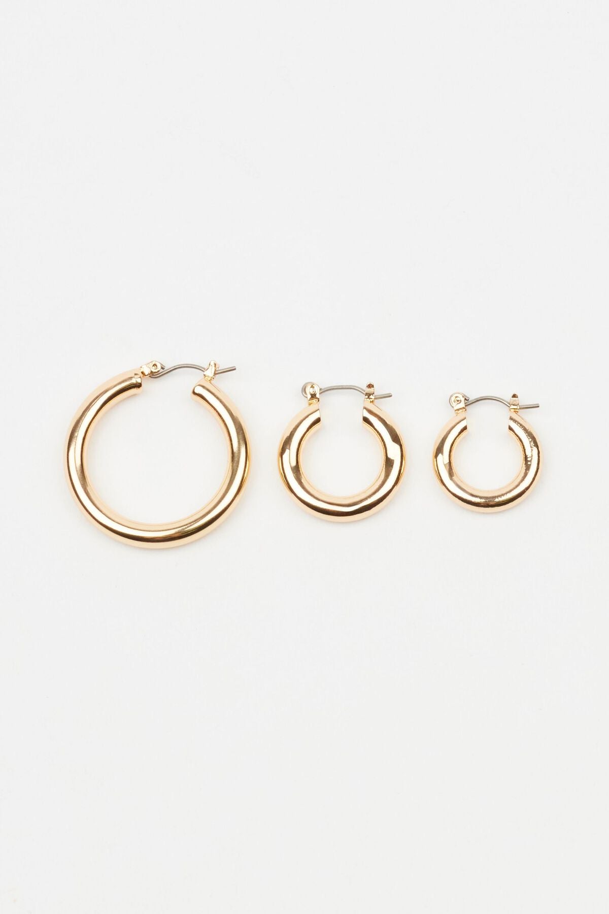 3 Pack Hoop Earrings Yellow Garage Clothing Women
