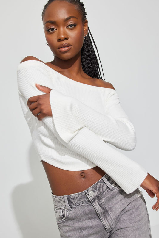 Corset Hem Off Shoulder Top White Garage Clothing Women