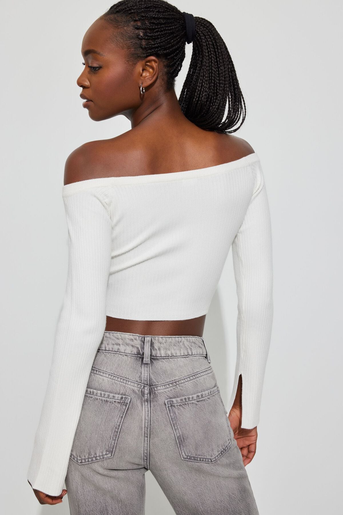 Corset Hem Off Shoulder Top White Garage Clothing Women