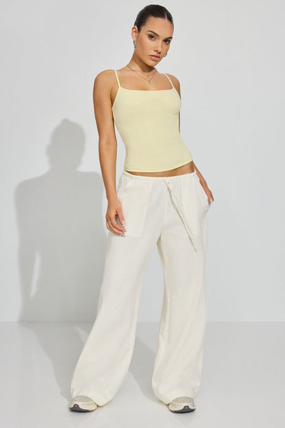 Millie Linen Pull-On Pants White Garage Clothing Women
