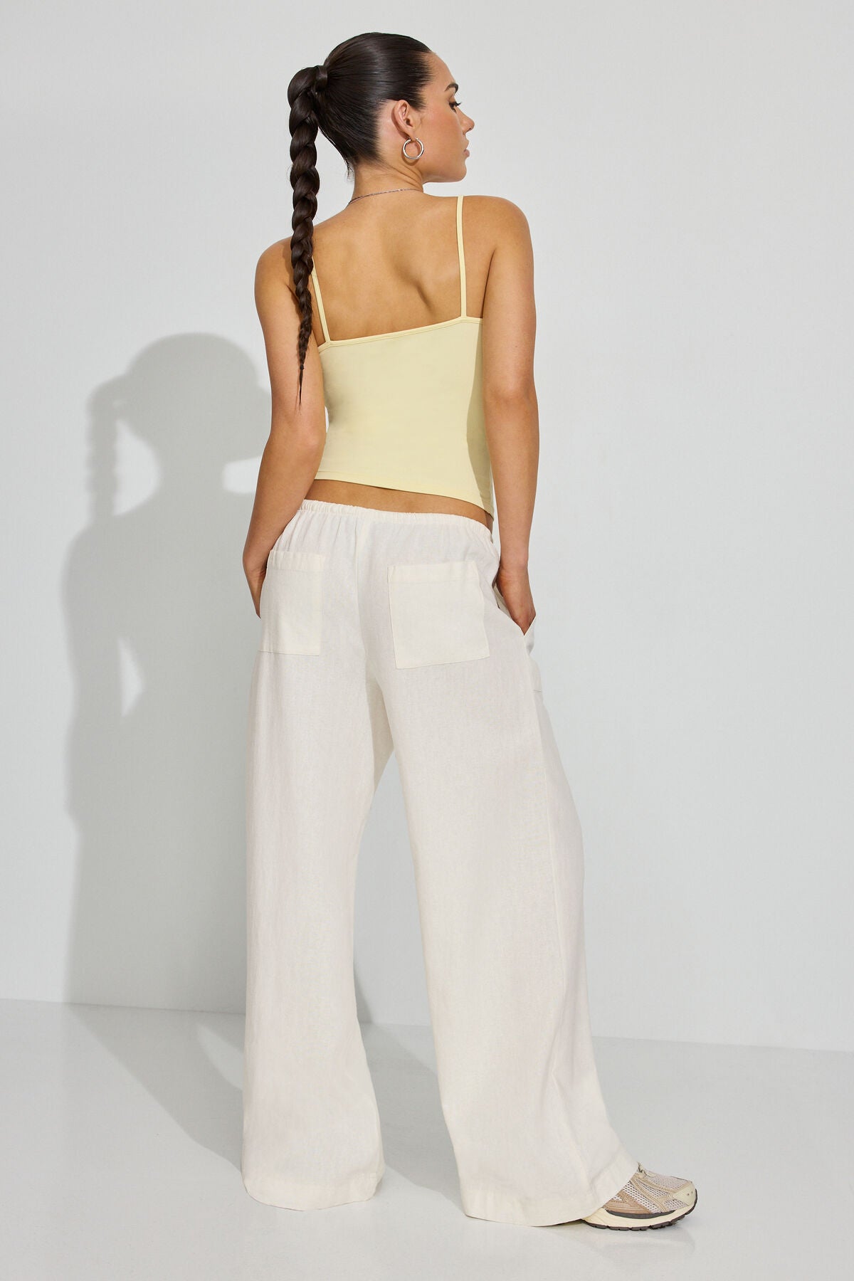 Millie Linen Pull-On Pants White Garage Clothing Women