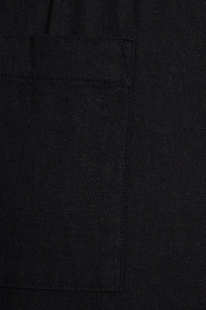 Millie Linen Pull-On Pants Black Garage Clothing Women