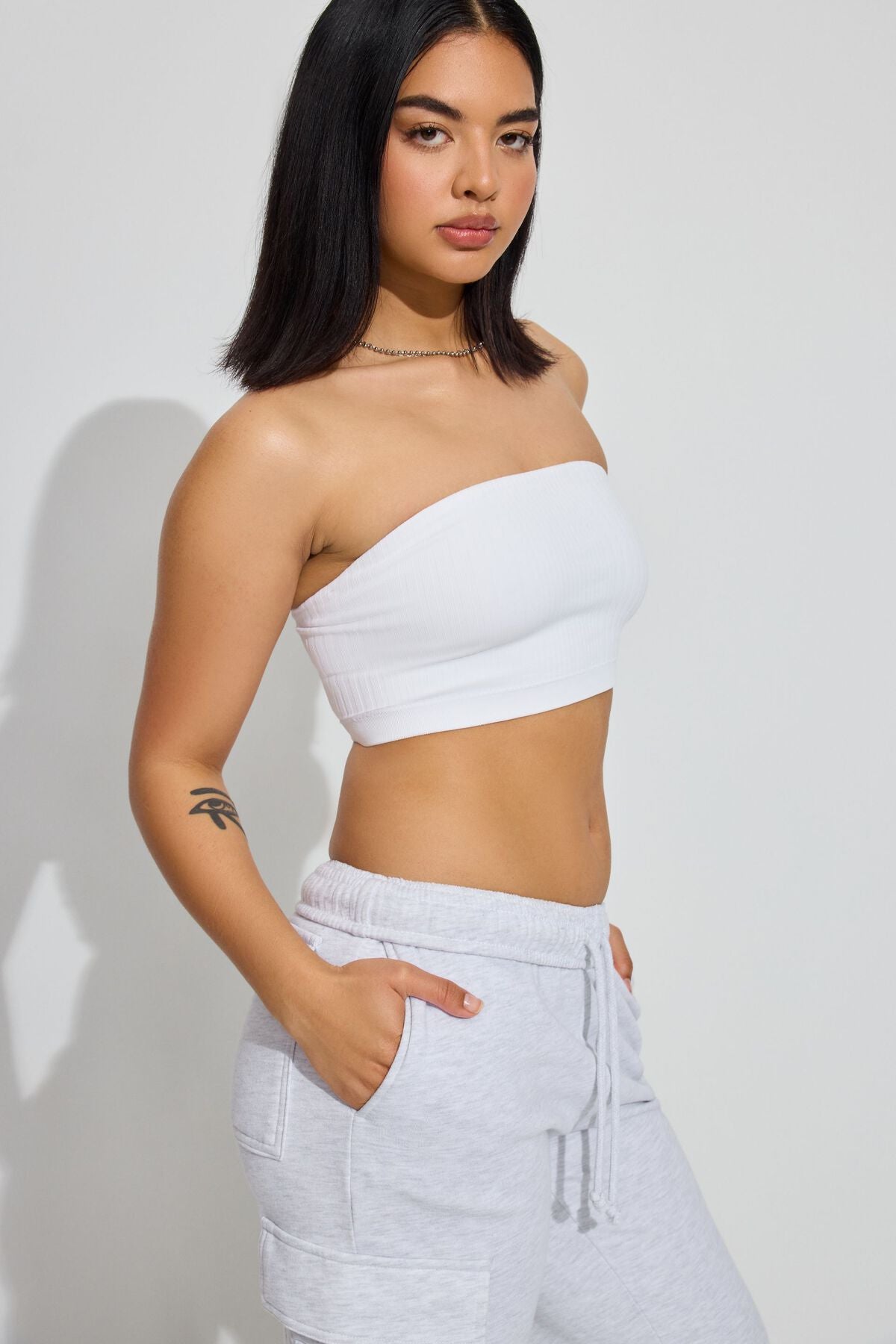 Seamless Micro Tube Top White Garage Clothing Women