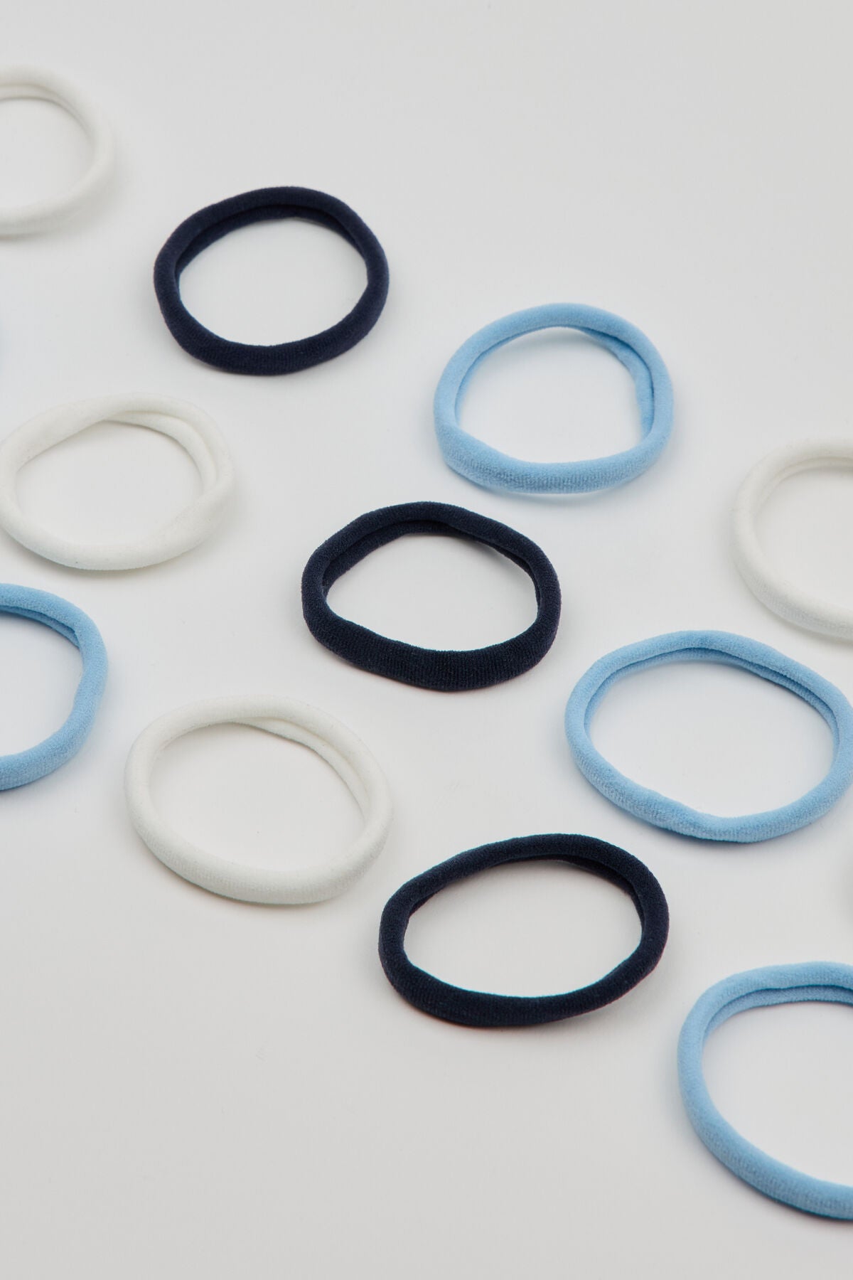 Pack of 18 Seamless Hair Elastics Blue Garage Clothing Women