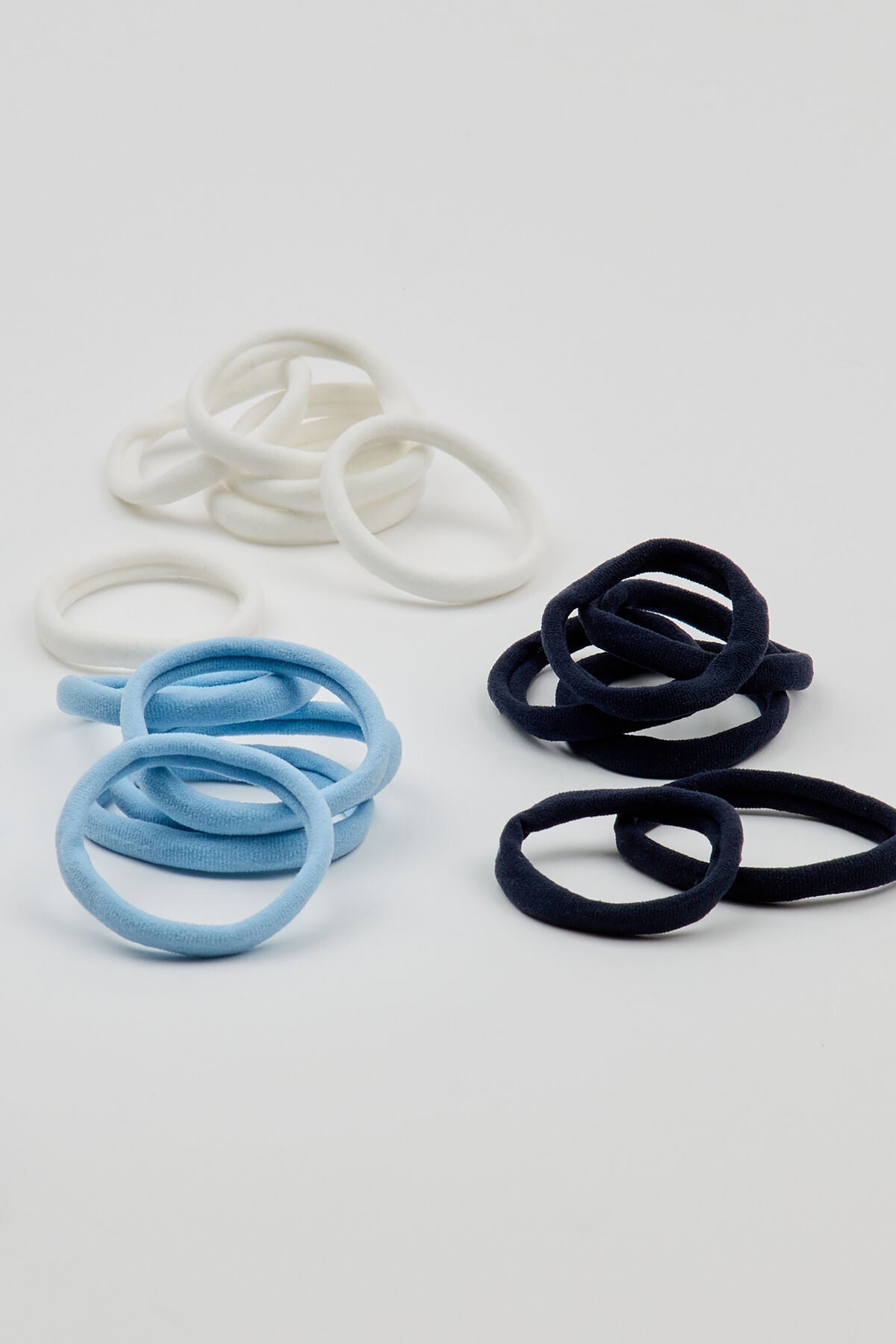 Pack of 18 Seamless Hair Elastics Blue Garage Clothing Women