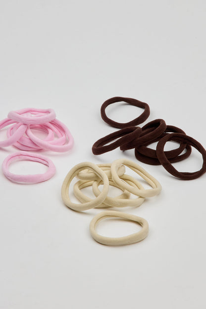 Pack of 18 Seamless Hair Elastics Pink Garage Clothing Women
