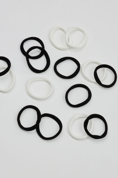 Pack of 18 Seamless Hair Elastics Black Garage Clothing Women