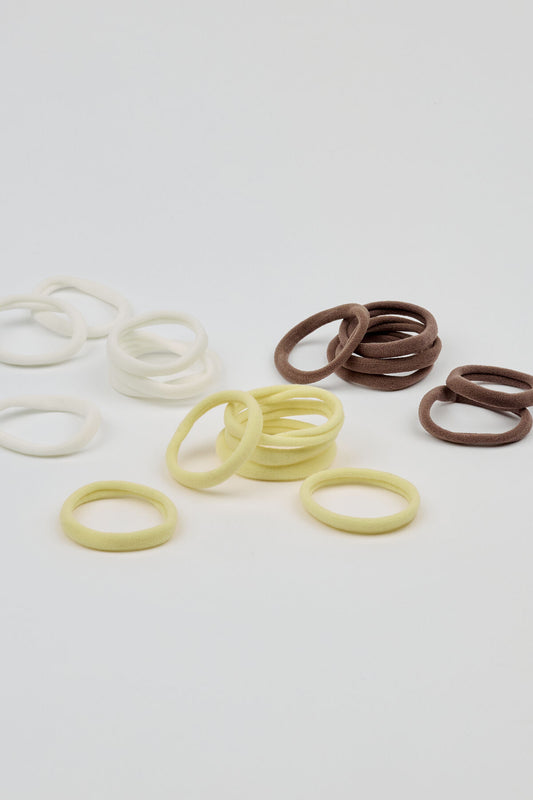Pack of 18 Seamless Hair Elastics Beige Garage Clothing Women