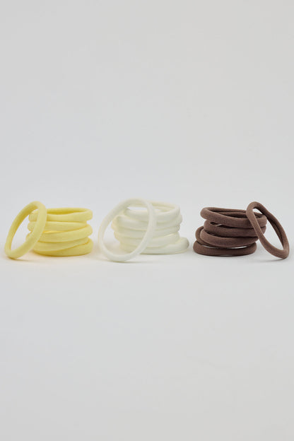 Pack of 18 Seamless Hair Elastics Beige Garage Clothing Women