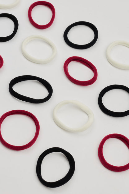 Pack of 18 Seamless Hair Elastics Red Garage Clothing Women