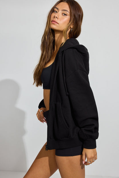 UltraFleece Full Zip Hoodie Black Garage Clothing Women