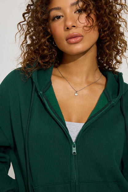 UltraFleece Full Zip Hoodie Green Garage Clothing Women