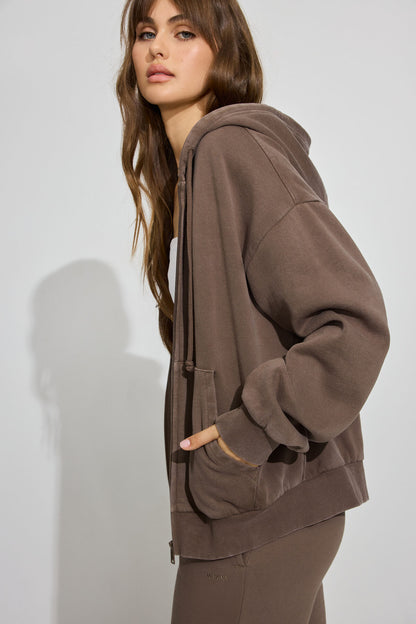 UltraFleece Full Zip Hoodie Brown Garage Clothing Women