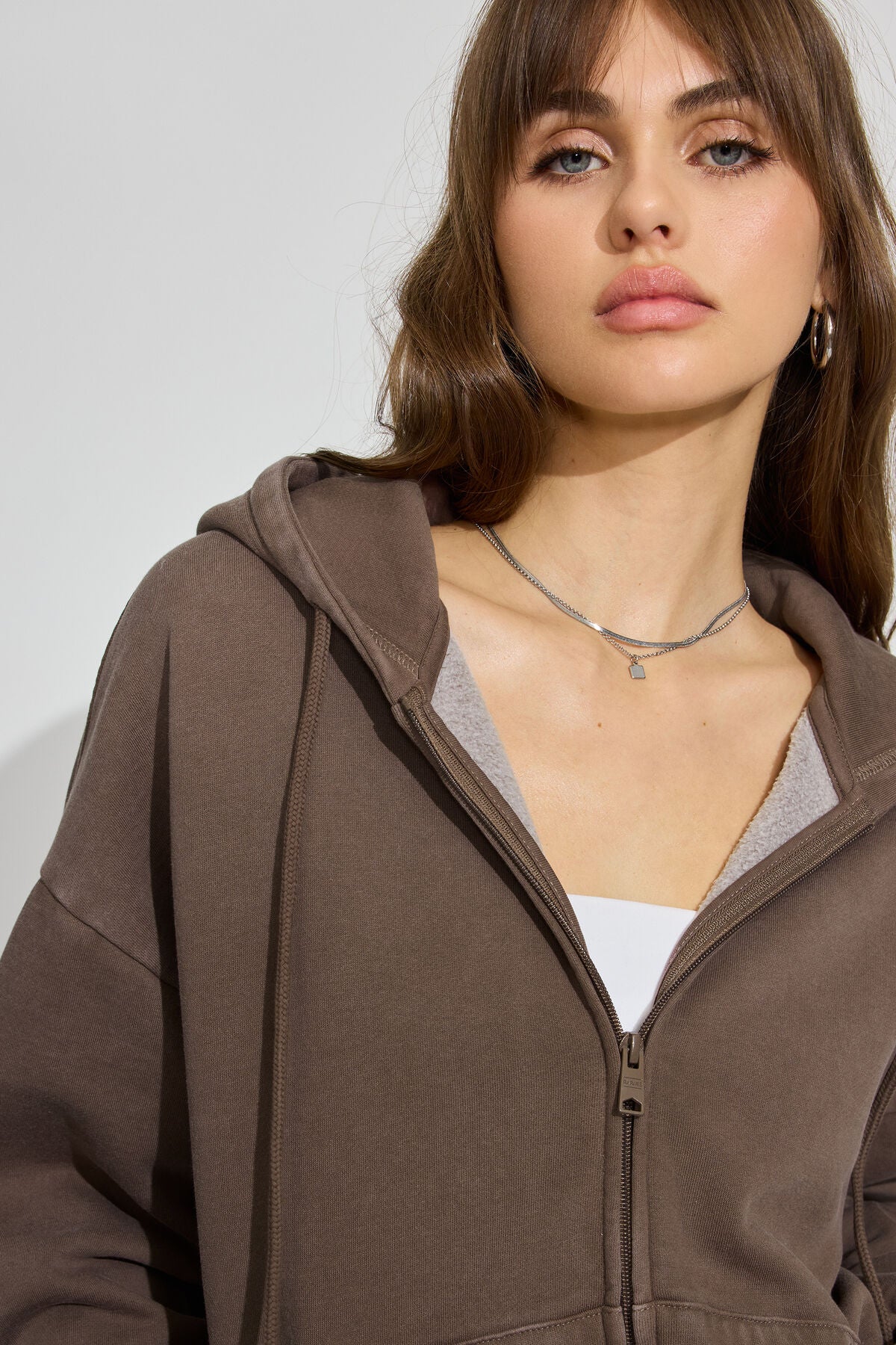 UltraFleece Full Zip Hoodie Brown Garage Clothing Women
